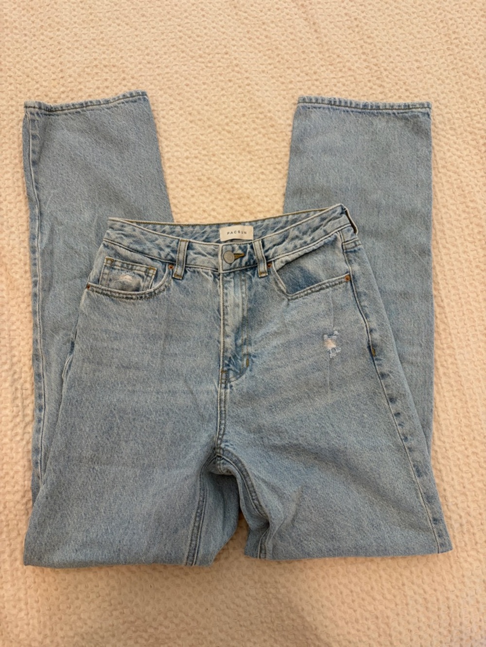 PacSun Light Blue High-Rise Straight Leg Jeans